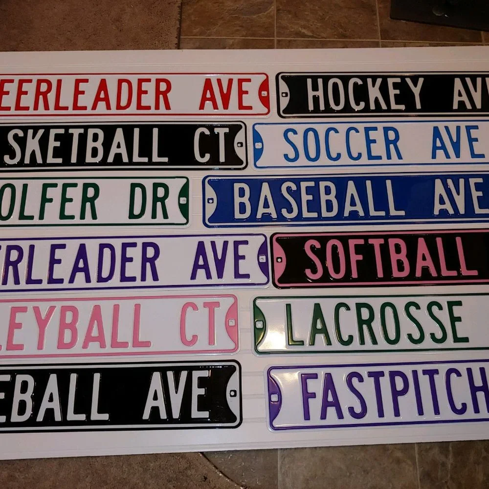 SOCCER AVE. Metal Street Sign - Blue & White - NEW!